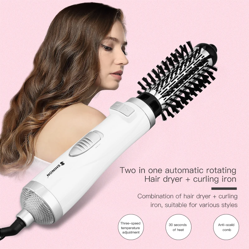 

2 in 1 Multifunctional Styling Tools Curler Hairdryer Rotational Hair Curling Comb Professinal Hair Dryer Brush Salon Blow Dryer