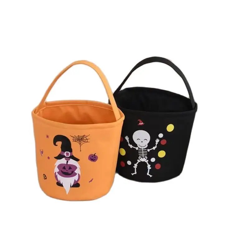

Free shipping Halloween Decoration Props New Halloween Candy Bag Pumpkin Candy Bucket Bag Children's Carry Basket Ghost Tote Bag