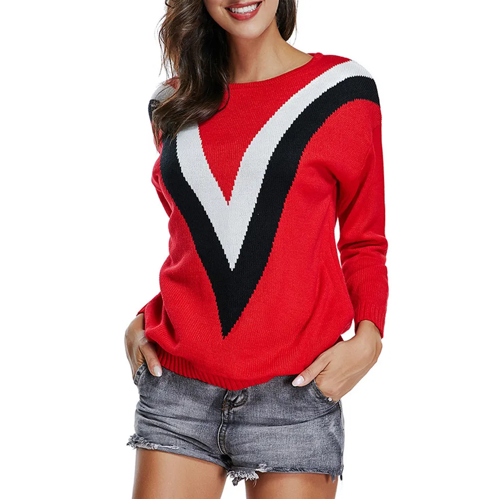 Новый женский полосатый пуловер свитер Деловой для работы отдыха Удобный