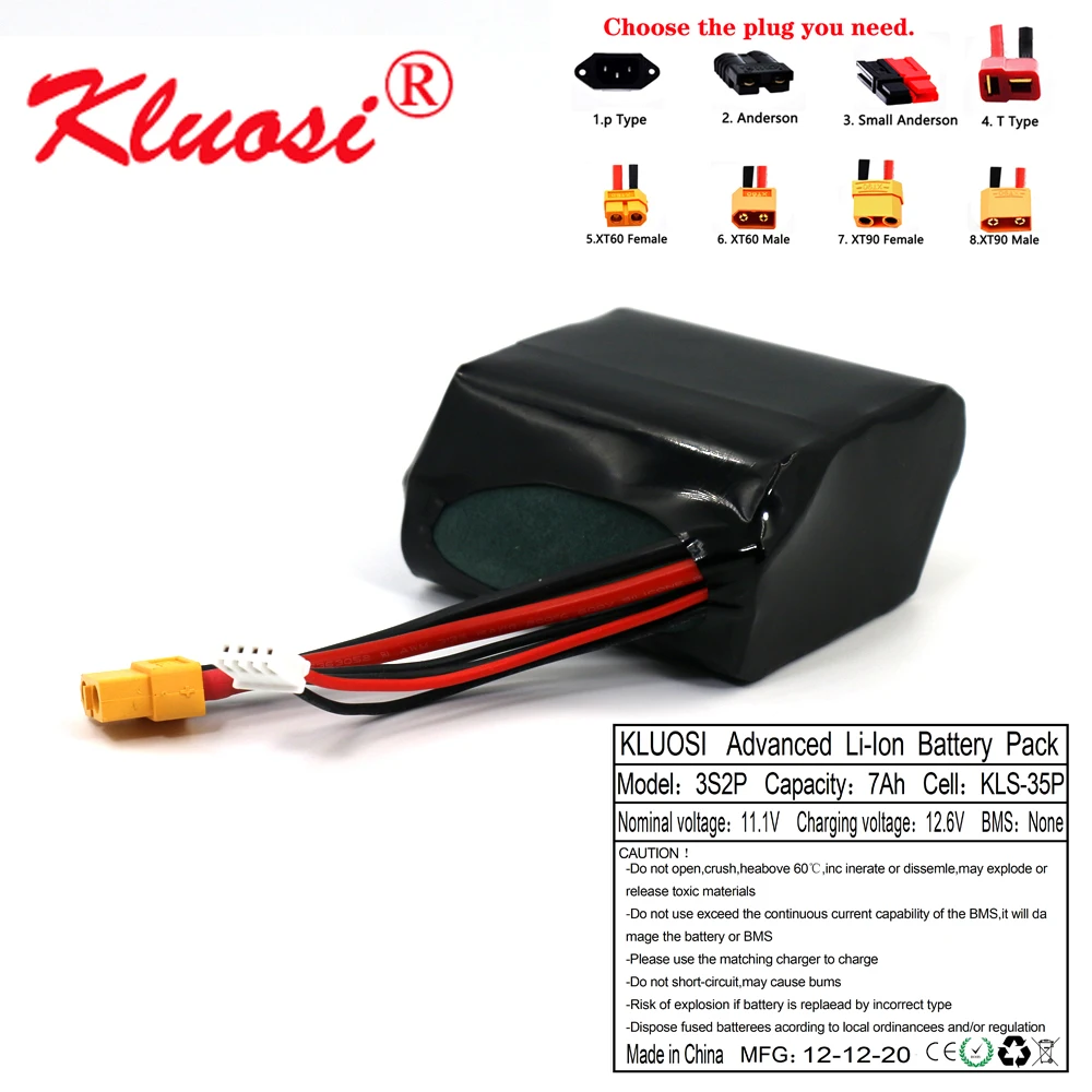 KLUOSI 12V 7Ah 3S2P 12 6 V Высокая Ёмкость Бла (беспилотный летательный аппарат