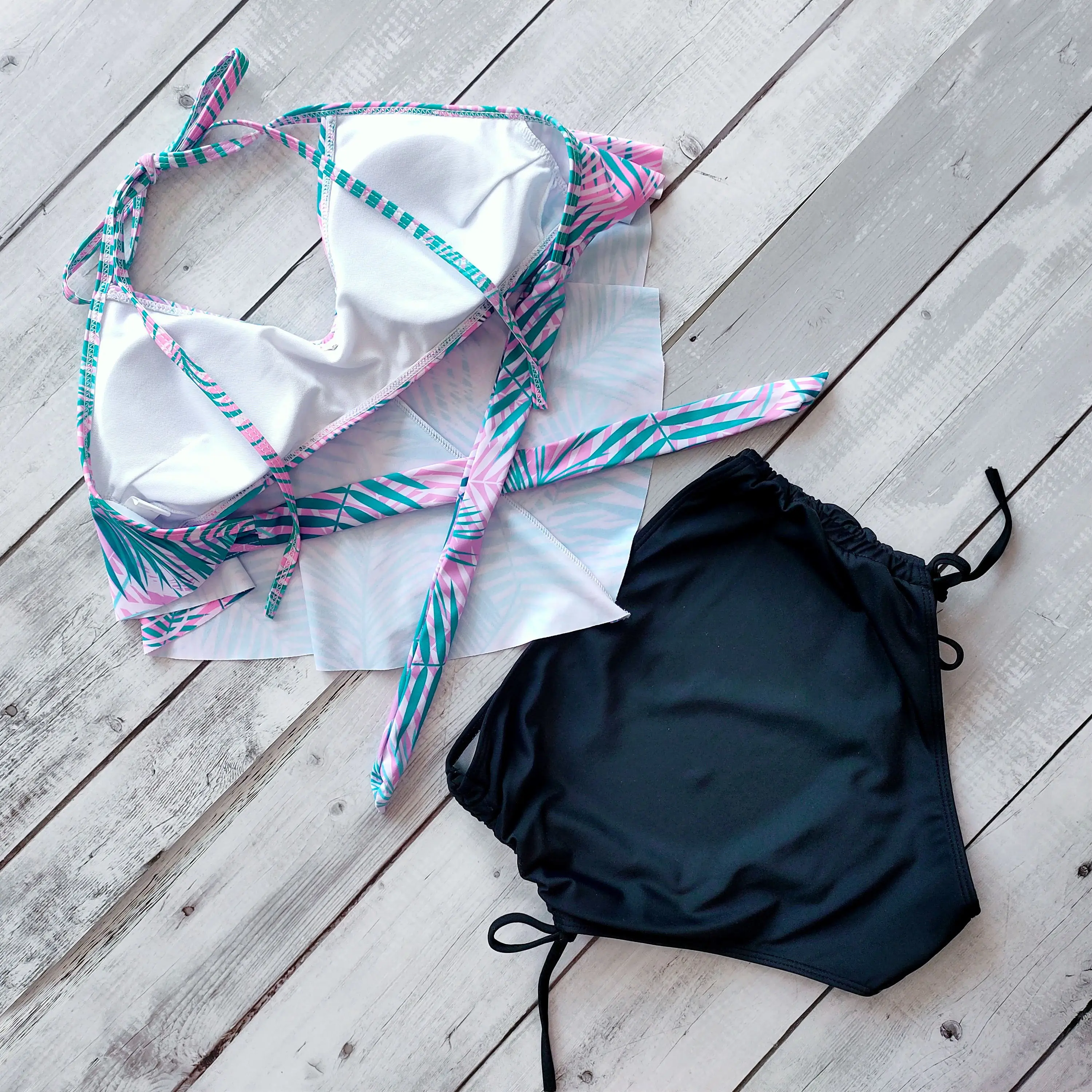 

High Waist Bikini Set 2020 Vintage Retro Floral Ruffle Swimwear Women Female Swim Suit Plus Size Monokini Female