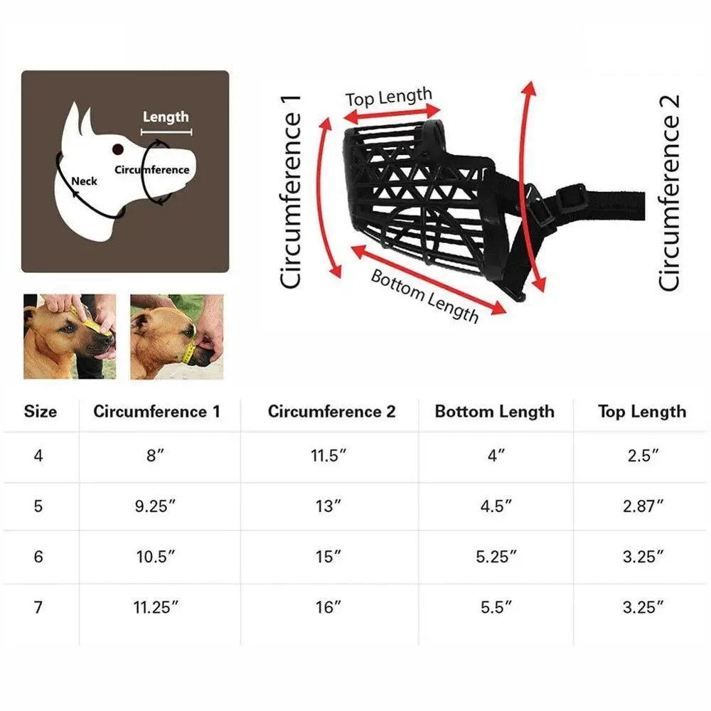 

Adjusting Pet Dog Muzzle New 1Pcs 4Sizes Plastic Strong Cats Dog Basket Mouth Anti-biting Dogs Design Mask For Dogs Muzzle D7K0