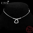 Браслет на ногу женский из серебра 925 пробы с кулоном в виде сердца