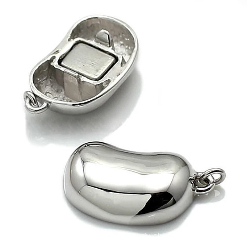Glossy Pea Sterling Silver Magnet Clasps For Necklaces Making Flat Magnetic Clasp 925 Silver Jewelry Accessories SC-MC013