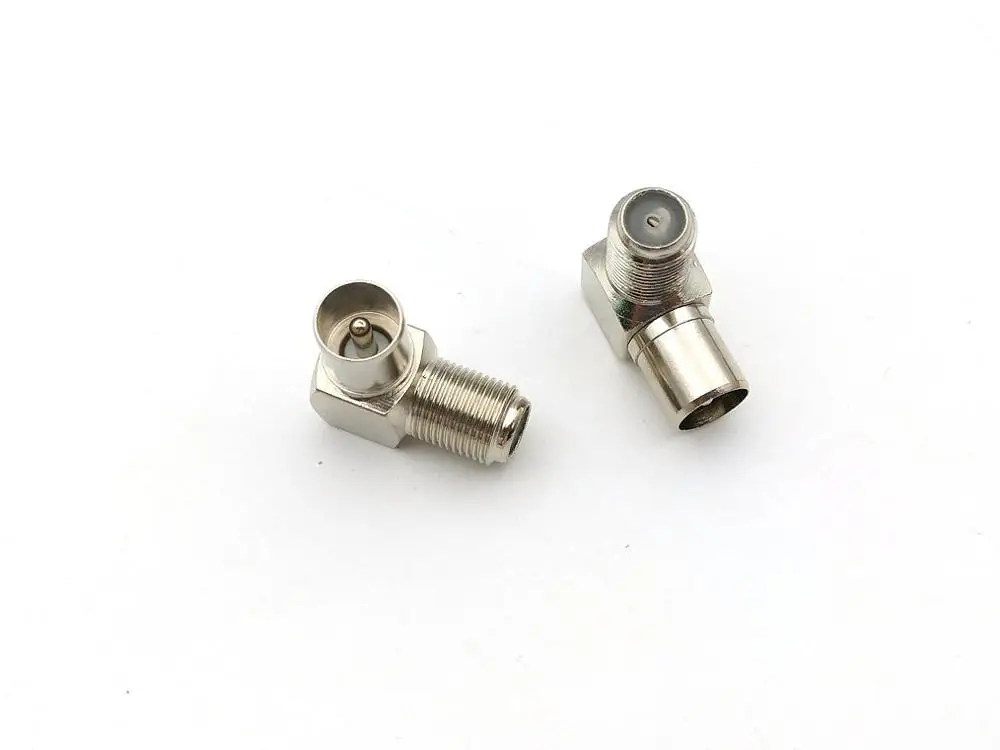 5 шт. медь F Тип коаксиальный Женский Джек под прямым углом ТВ Штекер Мужской