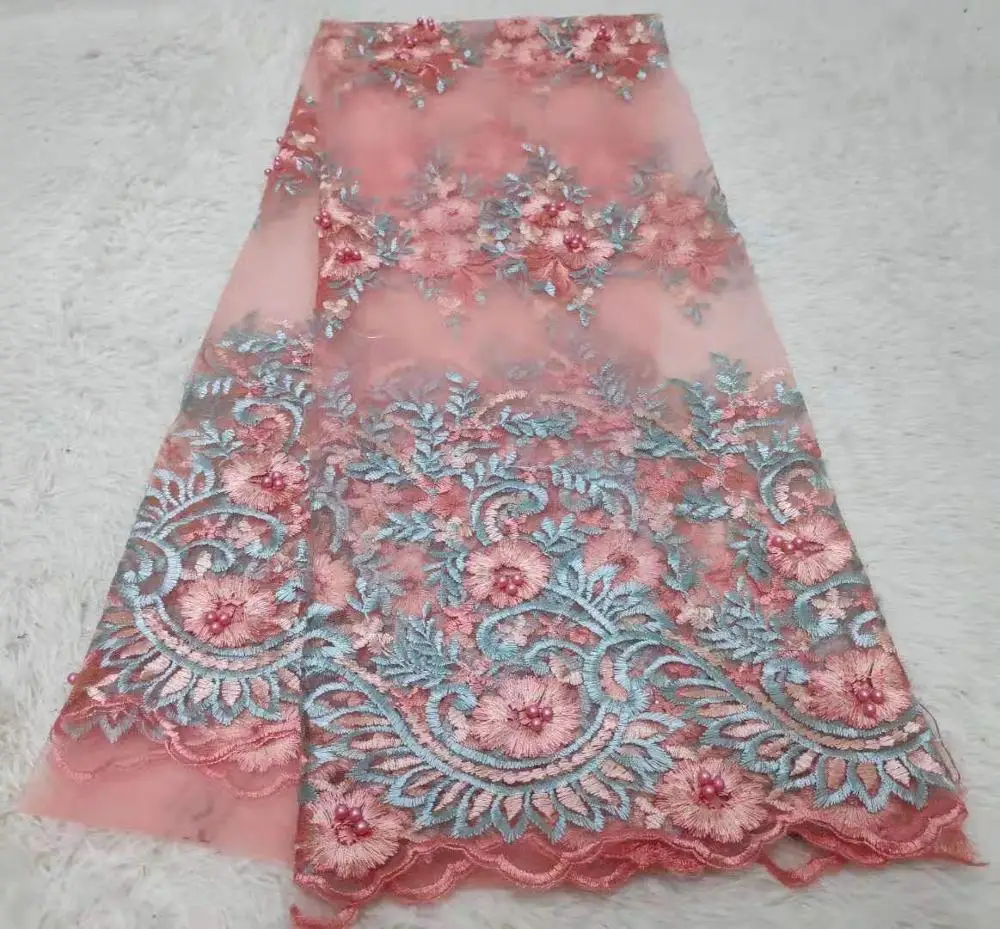 Бирюзовый последний дизайн африканская кружевная ткань 2019 высокое качество