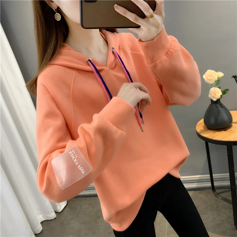 

2021 Real Rushed 19639 (5 Outside Aisle Number 23) Affixed Cloth Letters Make Cotton Hooded Fleece Female 50