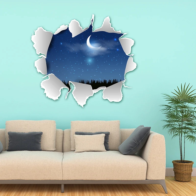 Настенные 3D наклейки со звездами и Вселенной серия сломанных наклеек для детей