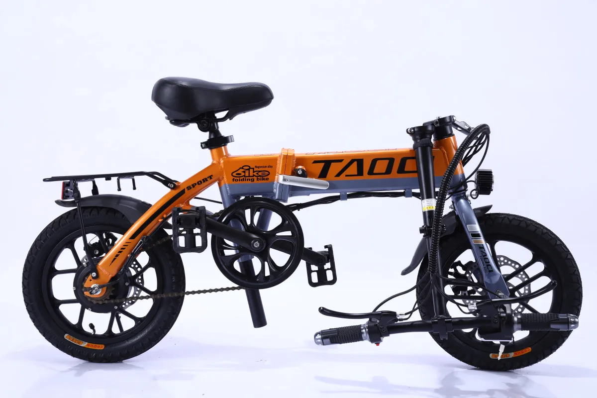 Складной электрический велосипед 14 дюймов 8 Ач аккумулятор двойной дисковый