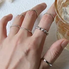 Кольцо женское круглое, золотистое, с геометрическим узором, 6 шт., винтажные кольца в стиле панк комплект