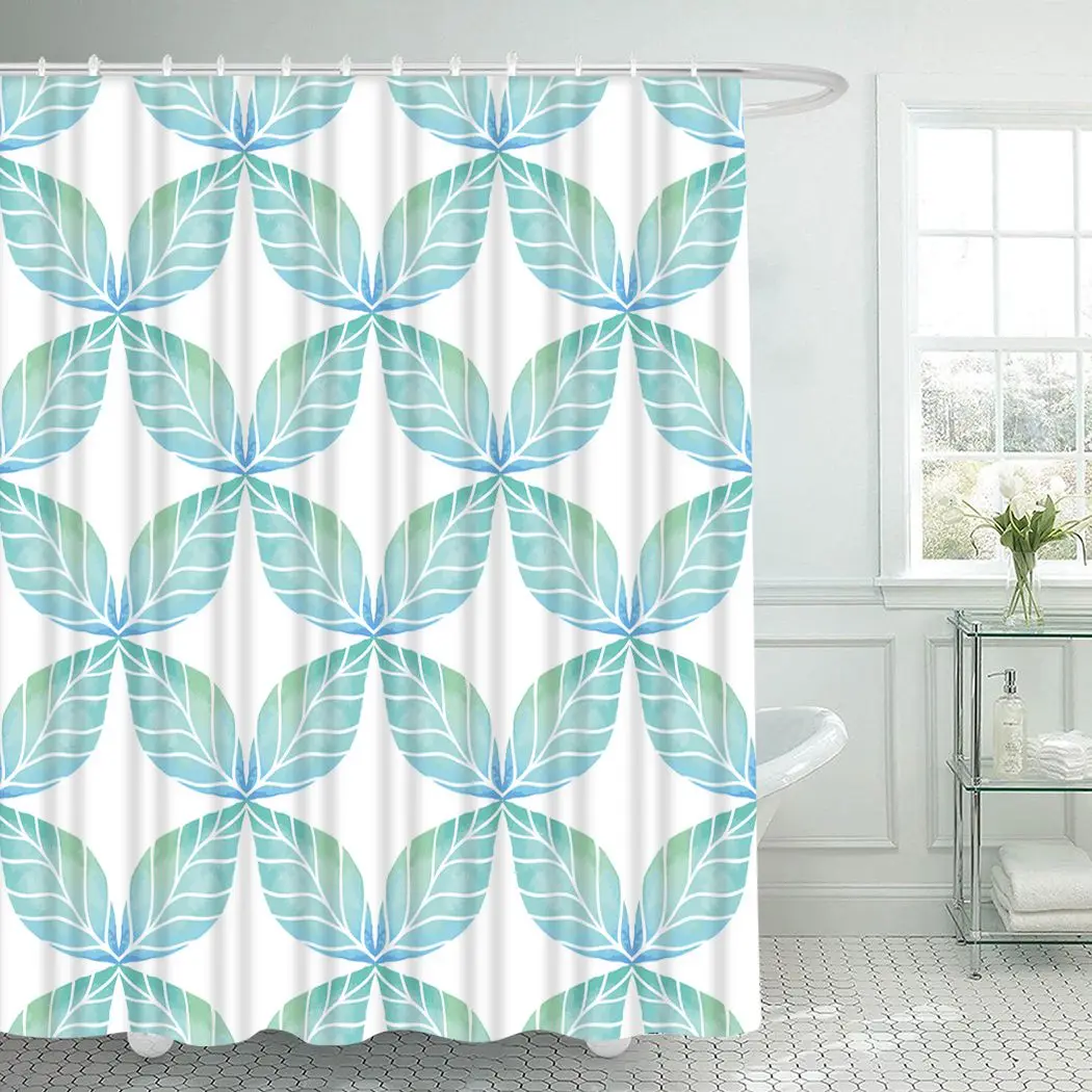 

Leaves Shower Curtain With Hooks for Bathroom Vintage Leaves Waterproof Polyester Bath Shower Curtain Set Home Bathroom Decor