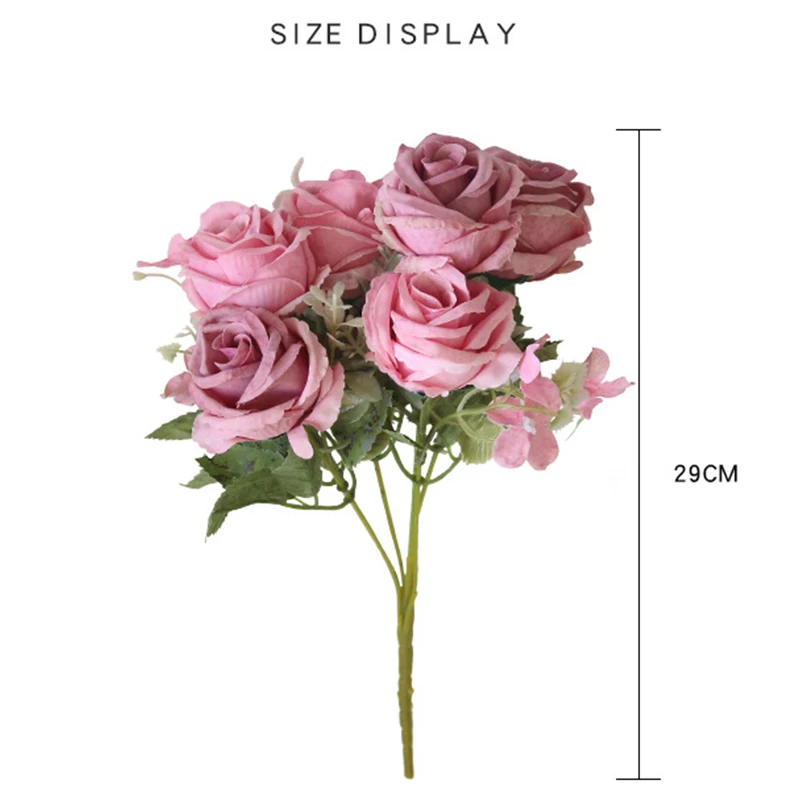 Искусственная Роза искусственный букет из 6 цветов Свадебный Шелковый невесты