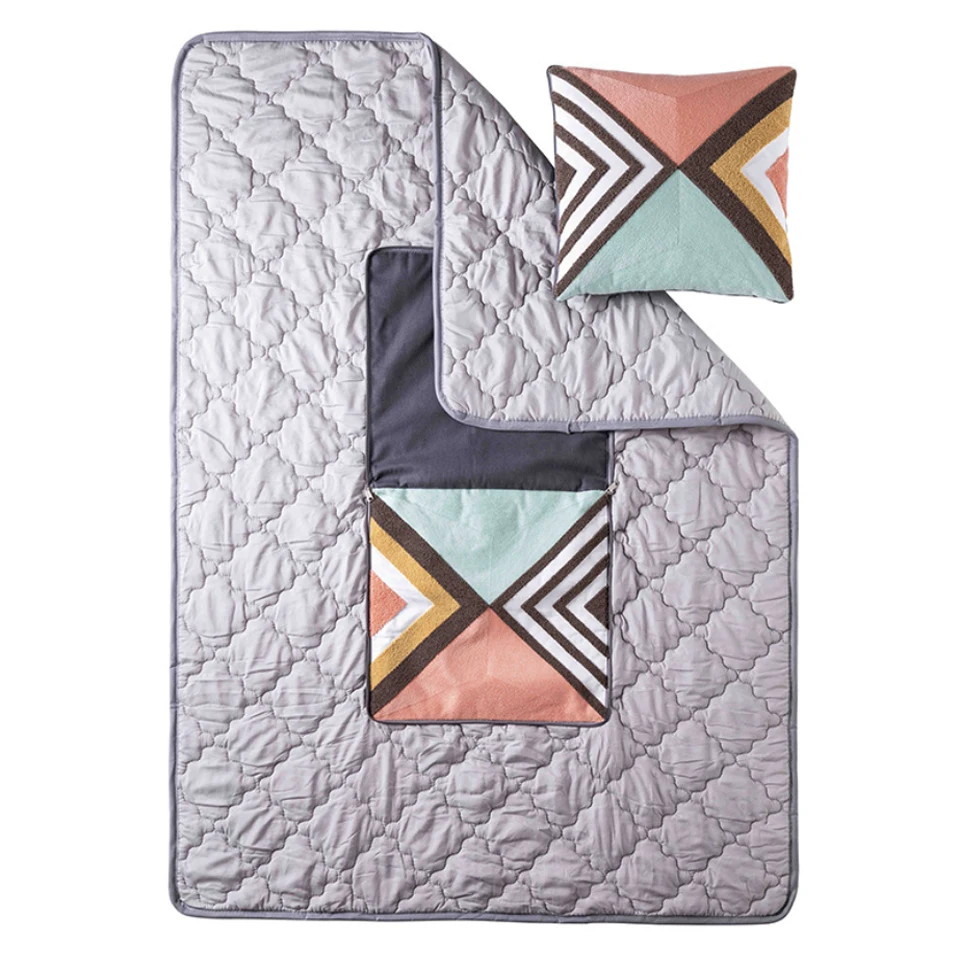 Хлопок холст вышитая Подушка одеяло для кемпинга офиса обеда отдыха подушка