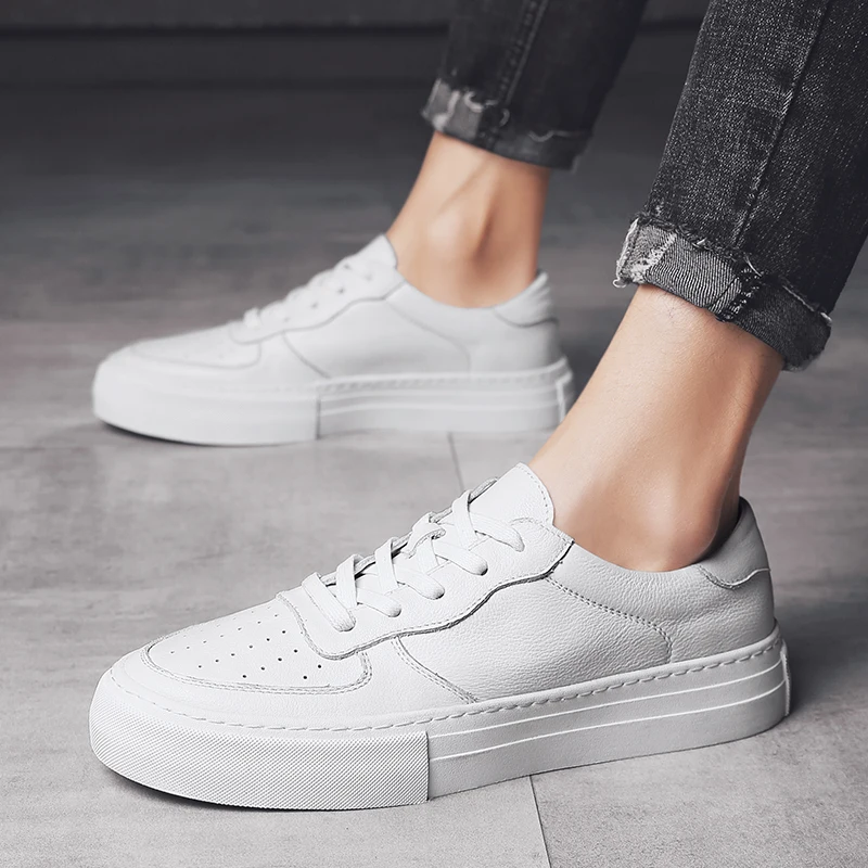 Модные мужские туфли из натуральной кожи Повседневная обувь Мужские уличные