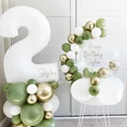 40 дюймов, гигантские фольгированные шары С Днем Рождения белые шары с цифрами 0 1 2 3 4 5 6 7 8 9, большие фигурки, украшение для детского праздника