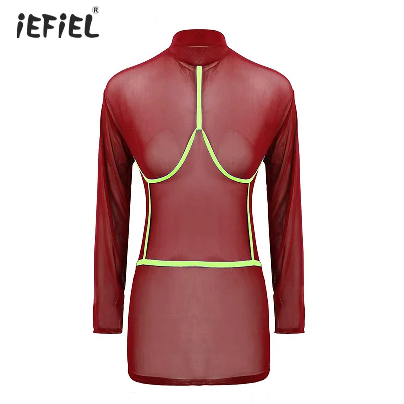 Женское прозрачное Сетчатое сексуальное эротическое платье облегающее