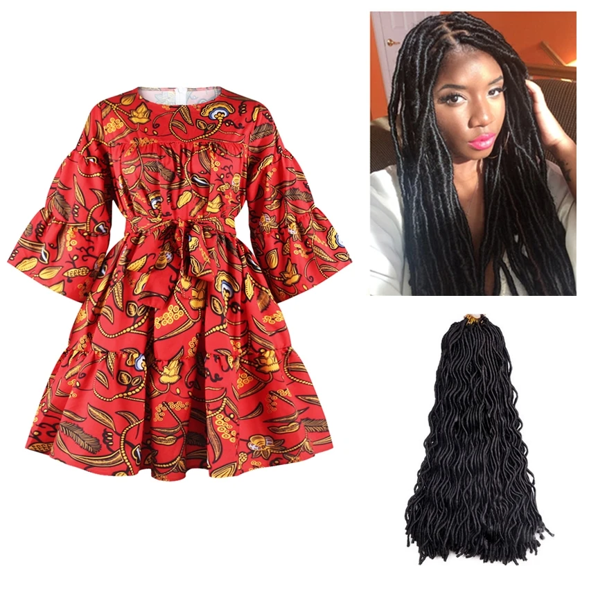 Африканская одежда женское платье пояс Дашики цветочный принт лето половина