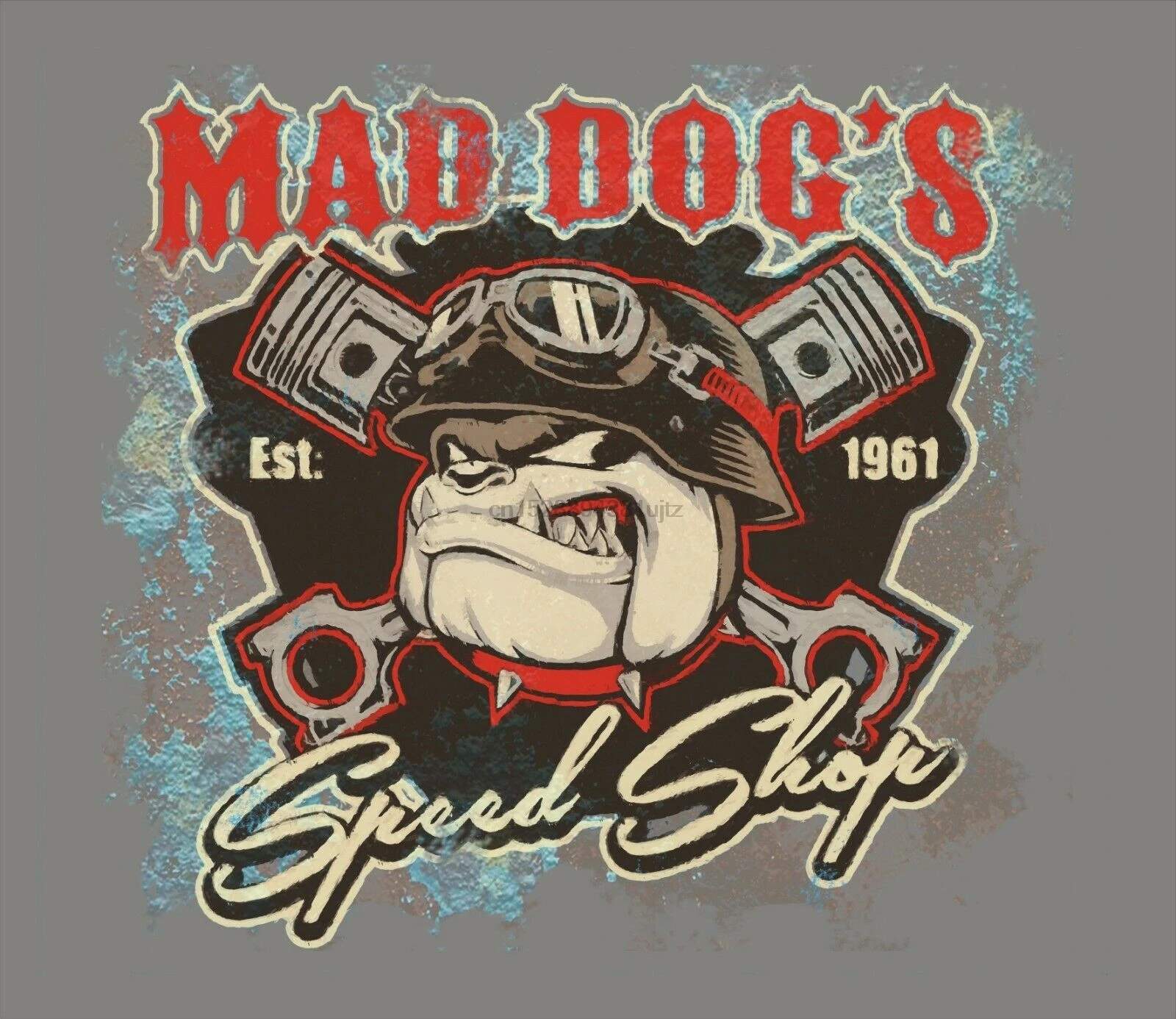 Hot Rod байкер футболка Винтаж окрашенные знак с патиной Mad Dogs скоростной магазин