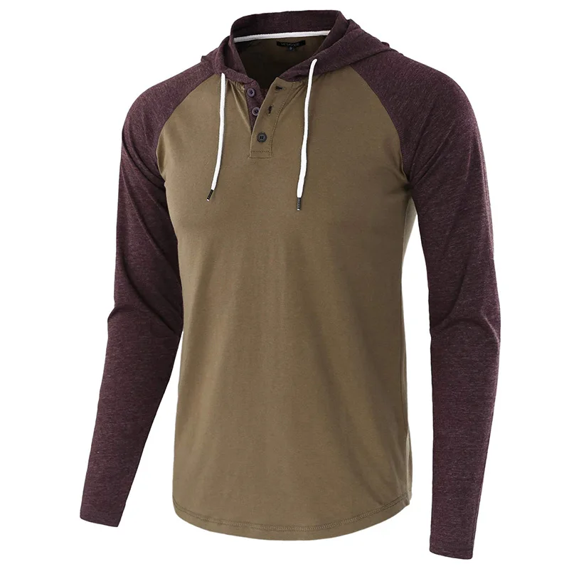 

ZOGAA T-shirts Men New Men's Autumn Winter Plus Size Long-sleeve Hooded Patchwork Casual Trendy Straight All-match Hot Sale Chic