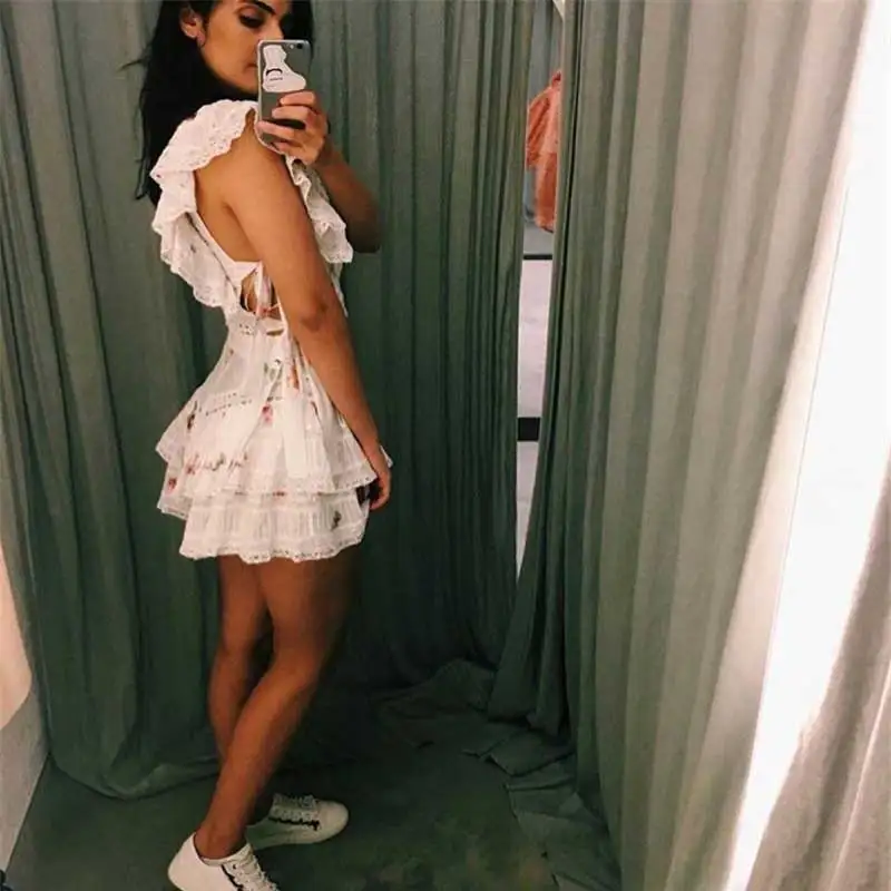 Женский комплект из 2 предметов платье в стиле бохо с цветочным принтом летнее