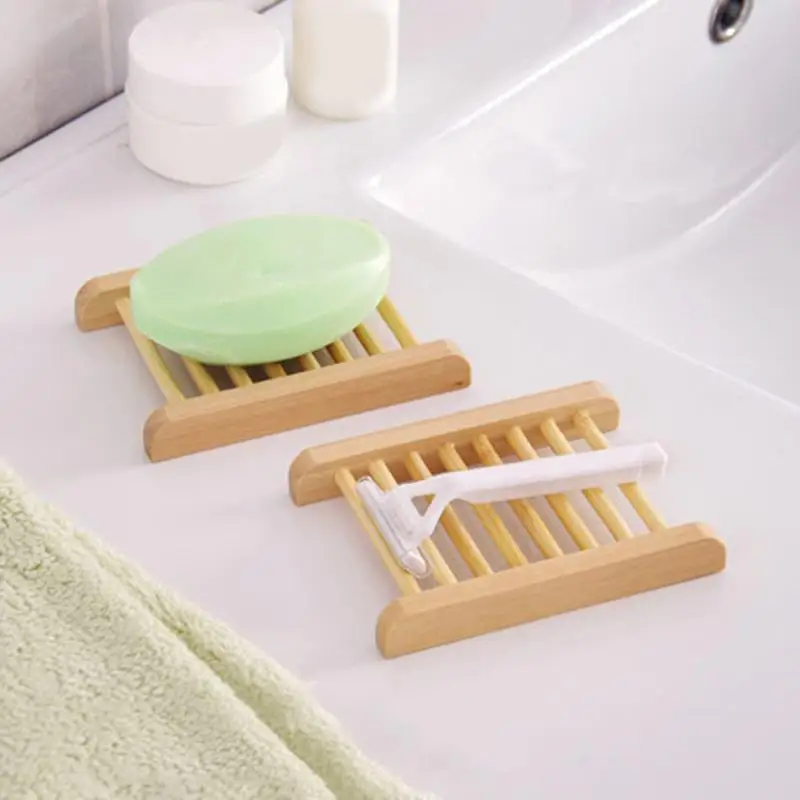 

1 Pcs Natural Moisture-proof Wooden Soap Box Mini Drain Shelf Bathroom Accessories Soap A7n6