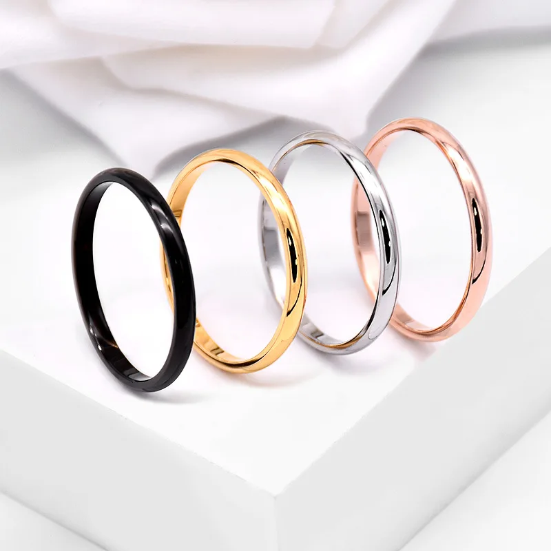 

Simple and Stylish Ins Fine Titanium Steel Ring 18K Rose Gold Stainless Steel Jewelry Is The Best Choice for Couples