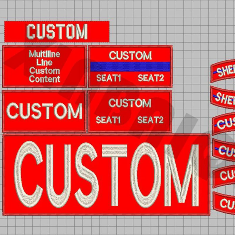 

Custom Name Tape Red Background White Letters Embroidery Patch