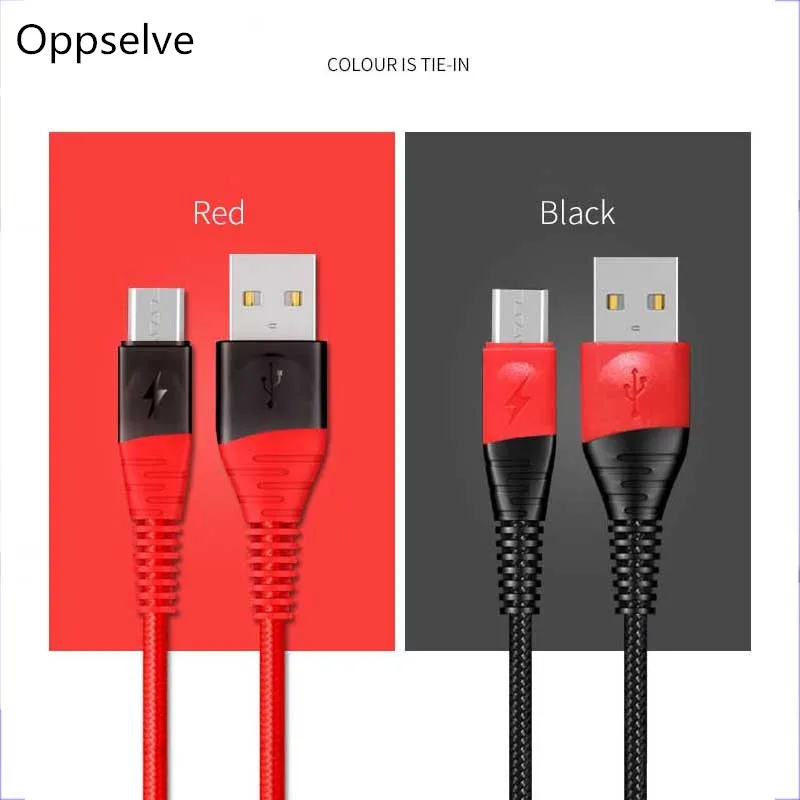 Кабель Oppselve Micro USB 1 м 2 3 нейлоновый кабель для быстрой зарядки и передачи данных