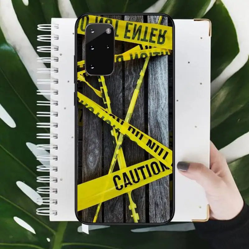 

Yellow Warning Caution Phone Cases For Samsung galaxy S 7 8 9 10 20 edge A 6 10 20 30 50 51 70 note 10 plus