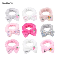 woman girl coral fleece embroidery hair band face wash makeup hair band sequin bow headband hair accessories friends gift