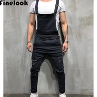 new mens distressed jumpsuits biker jean pants denim regular carpenter overalls pockets s xxxl size