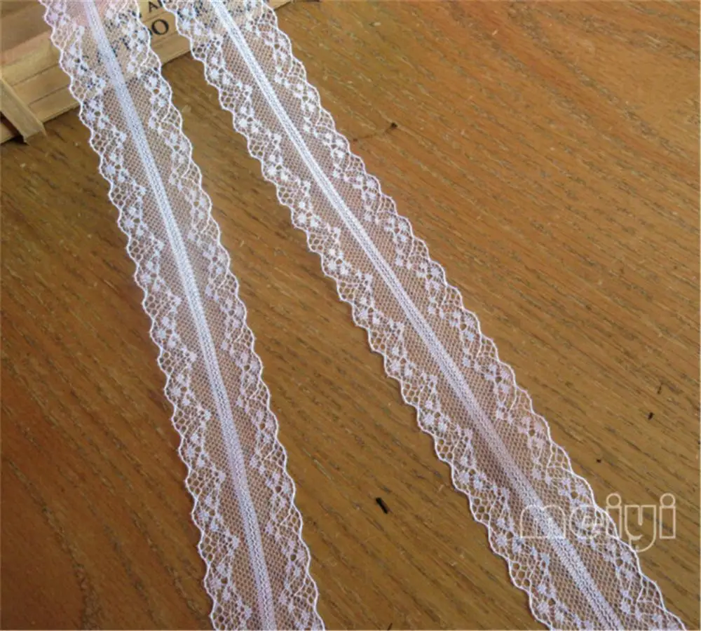 10 ярдов Красивая Белая сетчатая кружевная отделка вышитая лента ручной работы