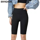 BIVIGAOS весна-лето эластичные шорты до колена байкерские шорты женские высокая талия сексуальные бодибилдинг спортивные шорты черный, серый велосипедки женские модные шорты женские спортивные
