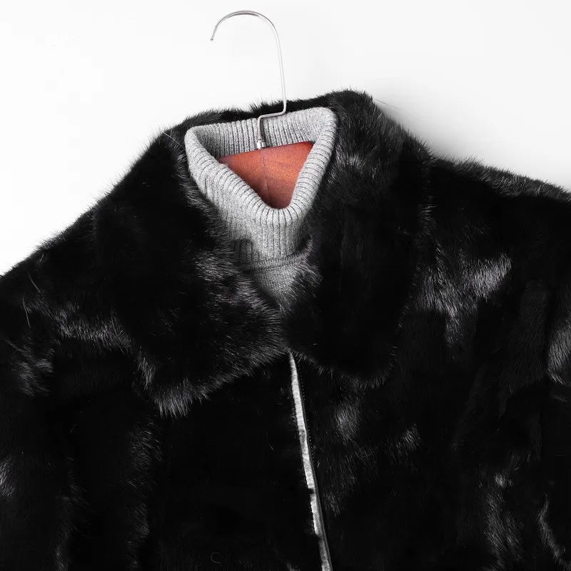 Лидирующий бренд Мужская зимняя норковая шуба из натурального меха для офиса