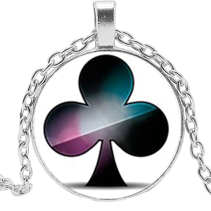 Новинка 2019 ожерелье с цветными игральными картами ювелирные изделия кулон