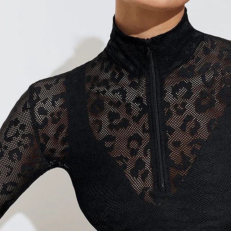 

Spring Summer Yoga Sets Leopard Sexy Lace Fitness Gym Sets 2020 New Women's Leggings Ladies long-sleeved Streetwear Yoga Suit