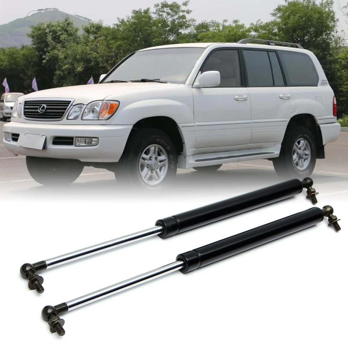 

2PCS Front Hood Gas Strut Shock Spring Lift Supports for Toyota Landcruiser 100 Series Fit Lexus LX470 1998-2007