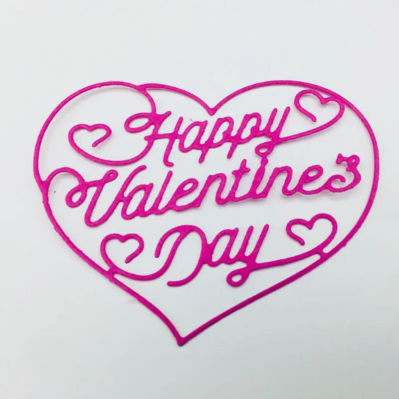 

Heart Happy Valentines Day Metal Cutting Dies Stencil Scrapbooking DIY Album Stamp Paper Card Embossing Decor Craft 85LA