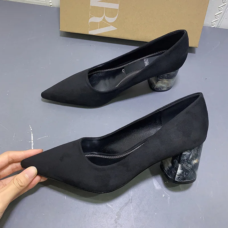 

Women Retro Chunky Heel Shoes Lady Work Footwear Summer New Spring 2021