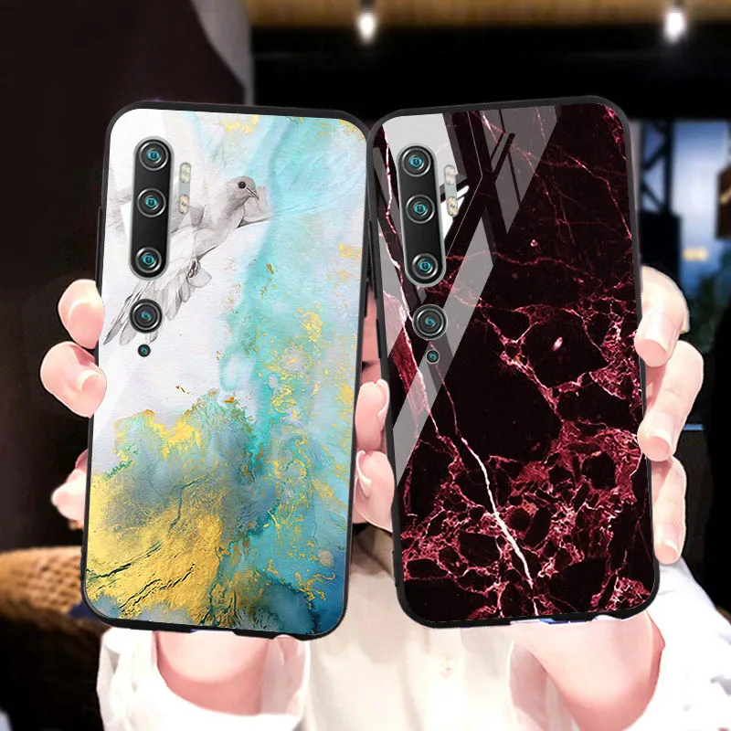 Мраморный чехол из закаленного стекла для Xiaomi Mi 9T чехлы роскошный бампер Xiomi A3 9 lite