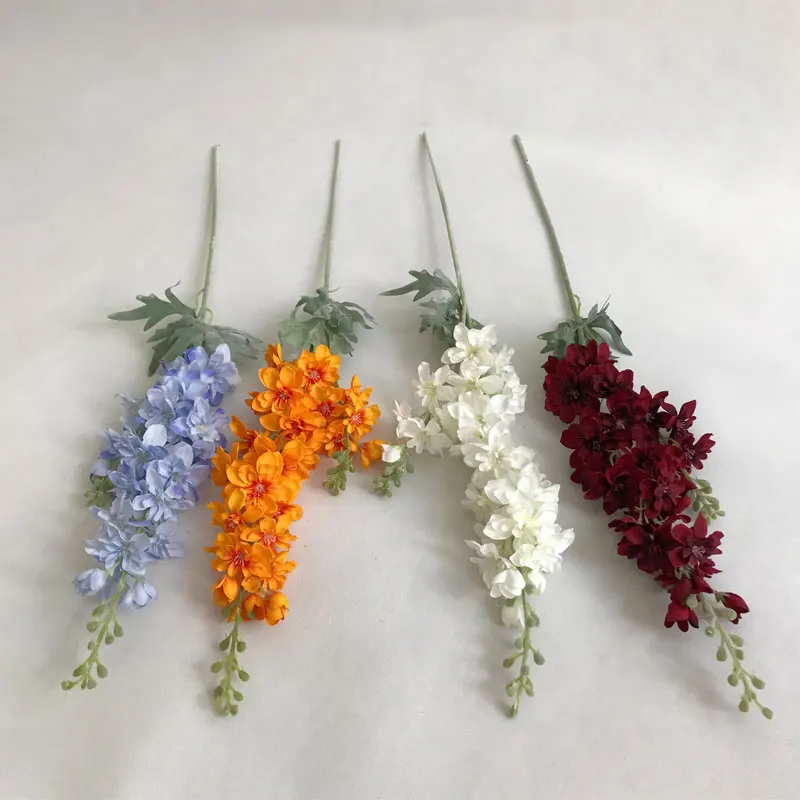 Искусственные цветы цветок дельфиниума филиал поддельные лист для дома