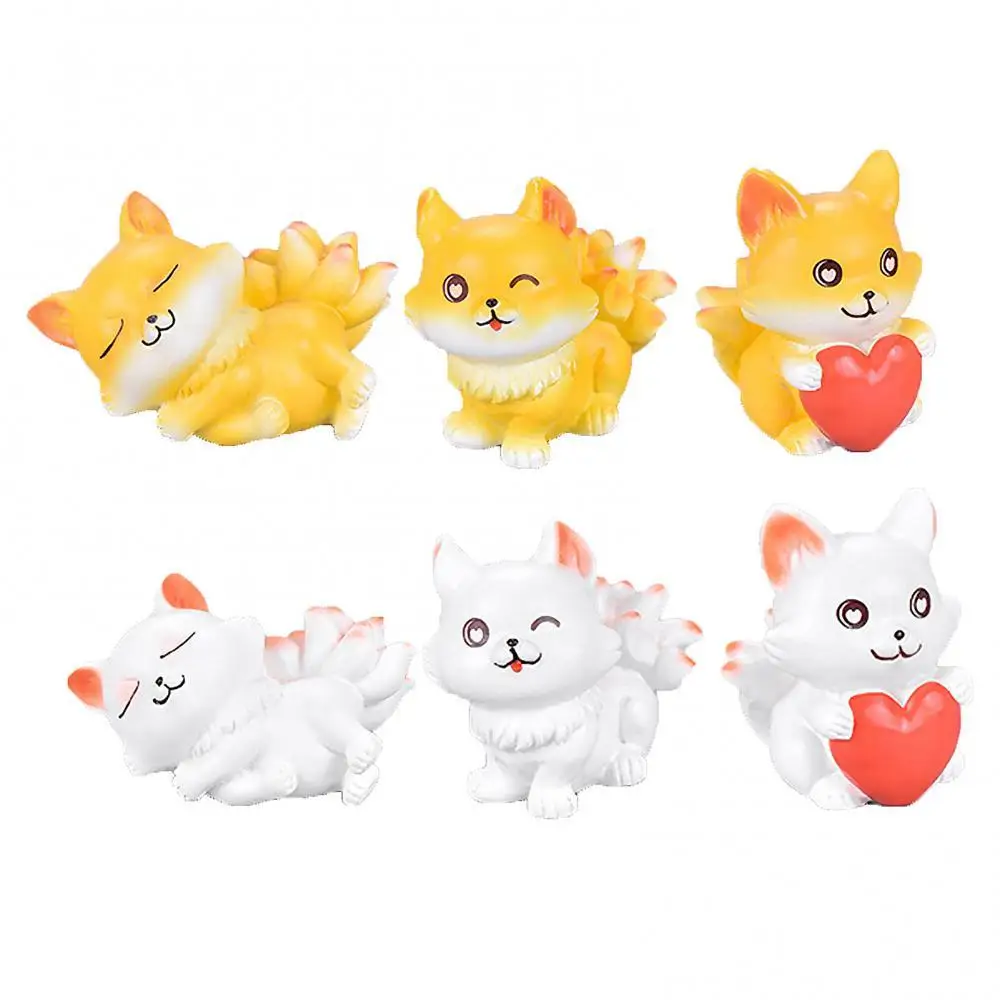 

Cartoon Fox Shape Resin Crafts Micro Landscape DIY Bonsai Ornaments Garden Decor