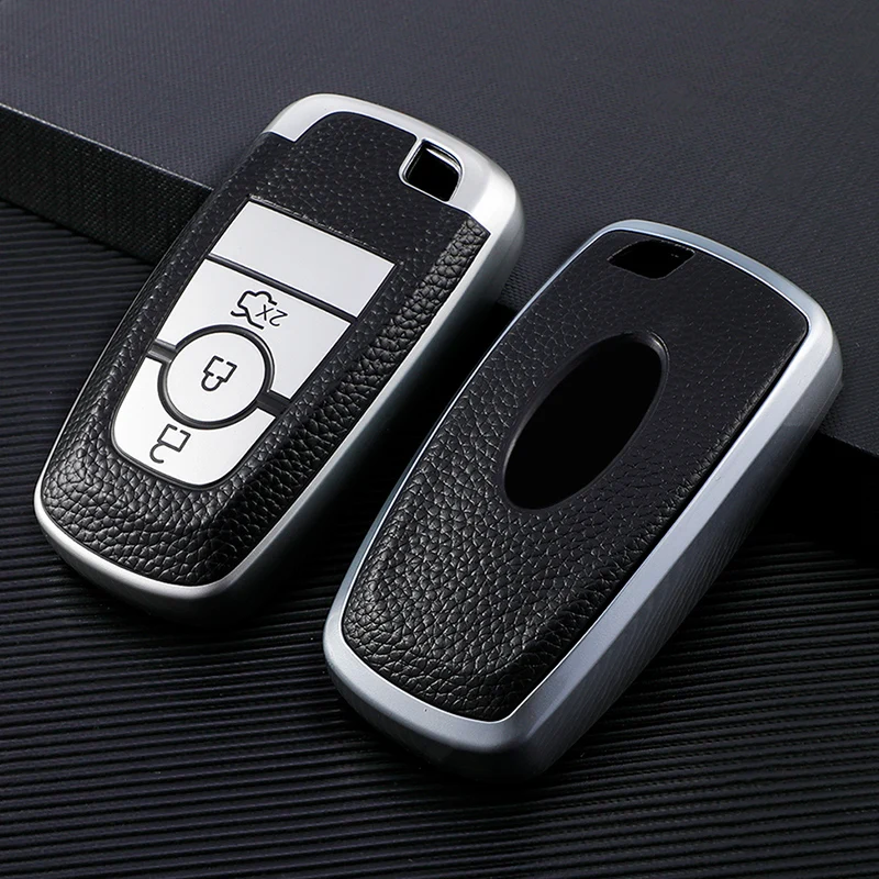 

TPU Key Case Cover For Ford Fusion Mustang Explorer F-150 F-250 F-350 2017 2018 Remote Key Case Shell Cover Skin Holder KeyChain
