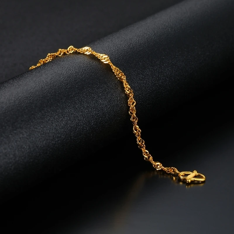 Женский браслет из желтого золота 24 к|Гибкие и жесткие браслеты| |