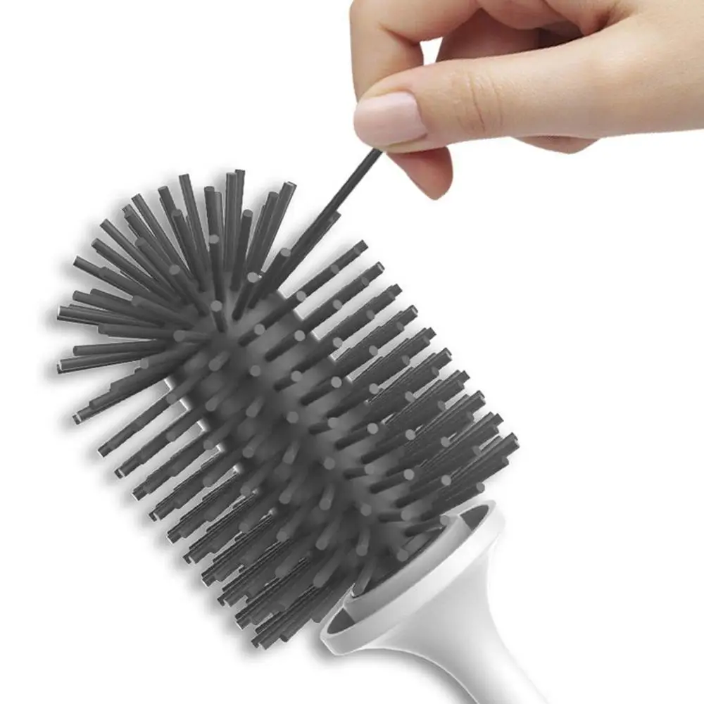 

Silicone Toilet Brush With Base Easy To Clean Soft Wall holder Toilet Cleaning Brush Home WC Bathroom Accessories For Toilet