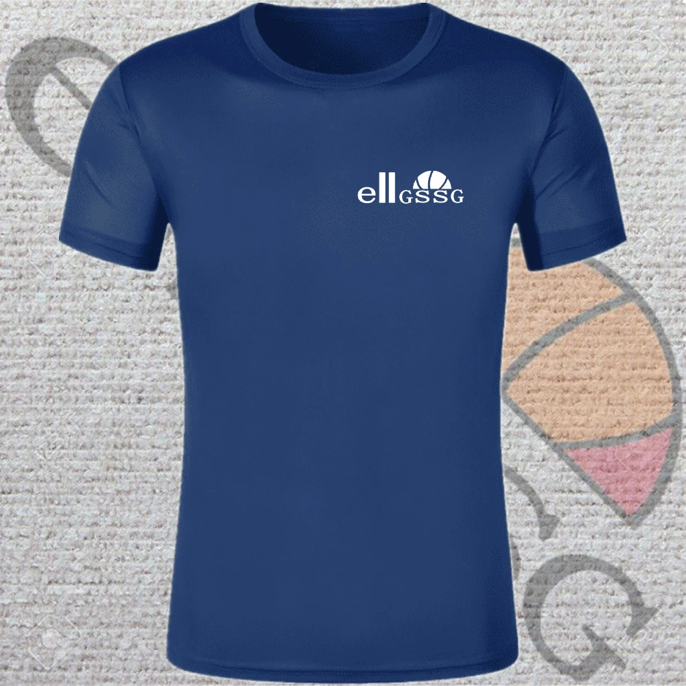 

2021 Men's Casual Sportswear Summer Short-sleeved T-shirt Solid Color Printing Simple Slim Men's Fitness Workout Sportswear