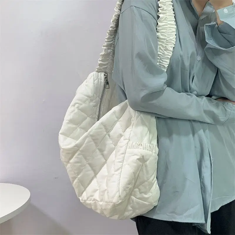

Rhombus Check Pattern Women's Simple Shoulder Bag College Style All Match Ladies Messenger Bags Female Casual Tote Handbgas