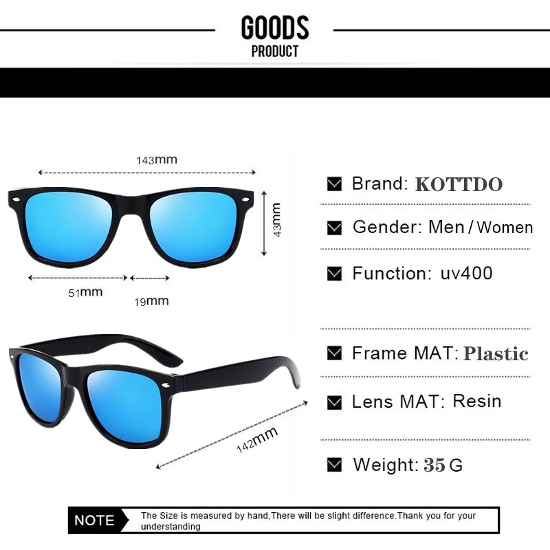 

Classic Polarized Men Women Sunglasses Vintage Brands Designer Square Driving Glasses Fashion Plastic Eyeglasses Uv400