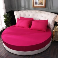 100 cotton round bed fitted sheet round bedspread non slip mattress cover romantic solid color round bed sheet