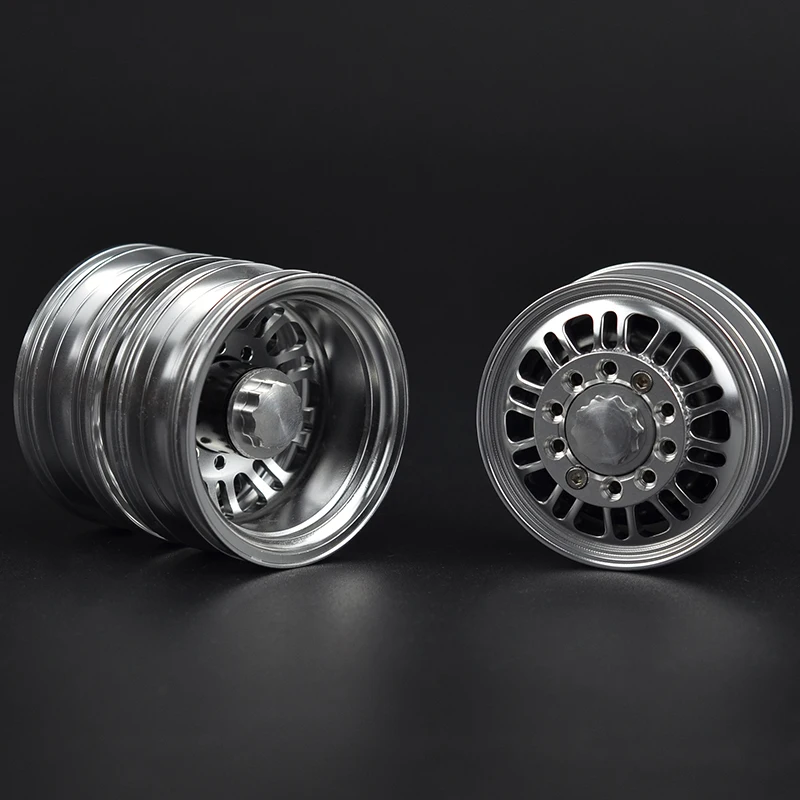2 шт. CNC передний и задний обод колеса из металлического сплава для 1/14 Tamiya тягач RC прицеп для скалолазания грузовой автомобиль компонент